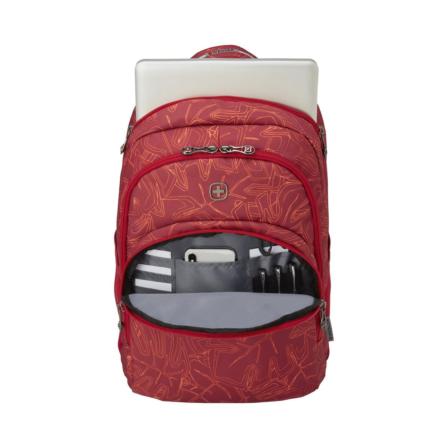 Mochila Juvenil Wenger Upload, para laptop de 16", 606472, color rojo, tecnología Air Flow