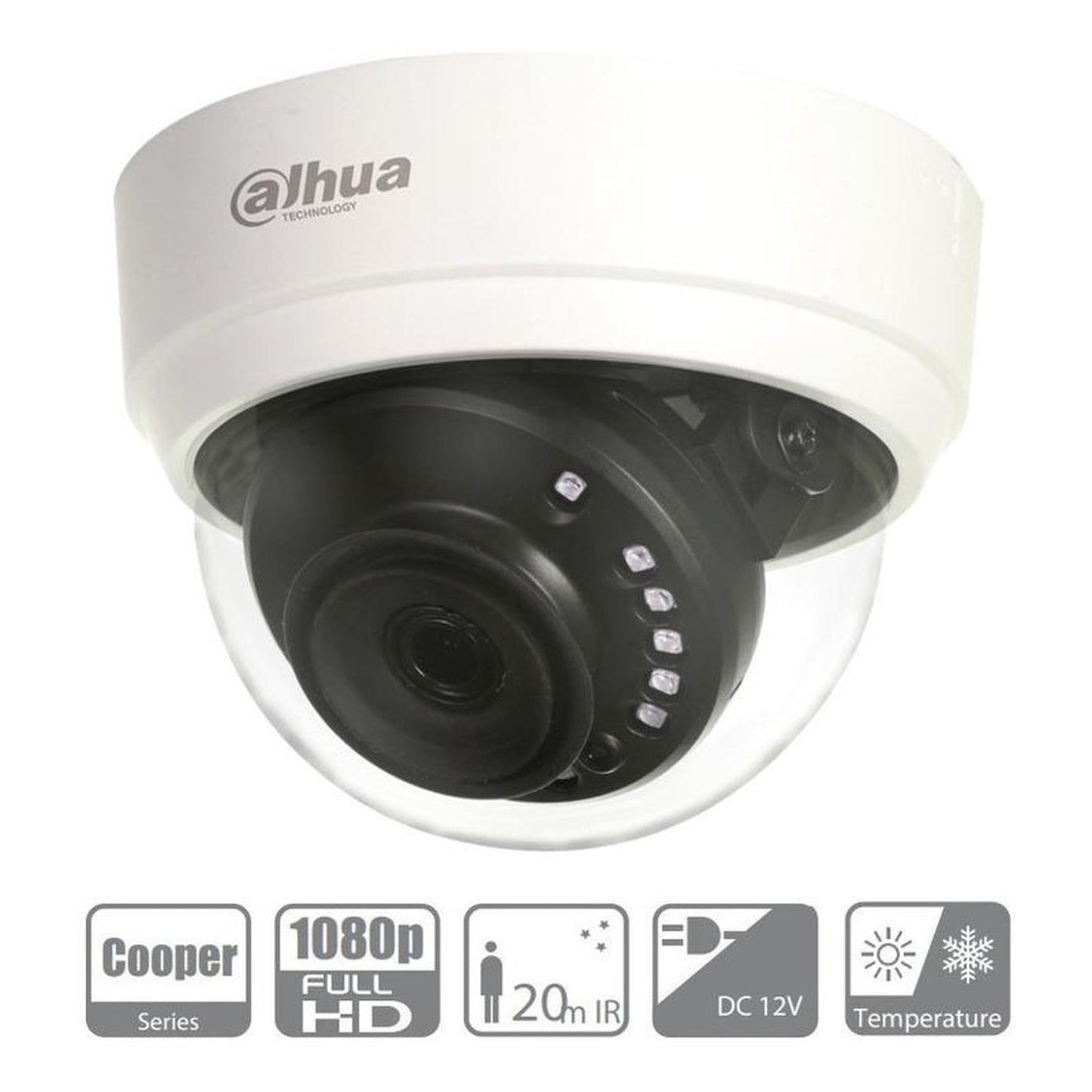 Cámara Dahua Cooper Domo 1080p/103°/lente De2.8mm/d1a2128