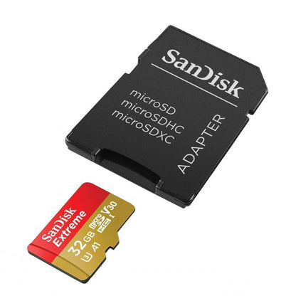 Memoria Flash SanDisk Extreme, 32GB MicroSDHC UHS-I Clase 10, con Adaptador